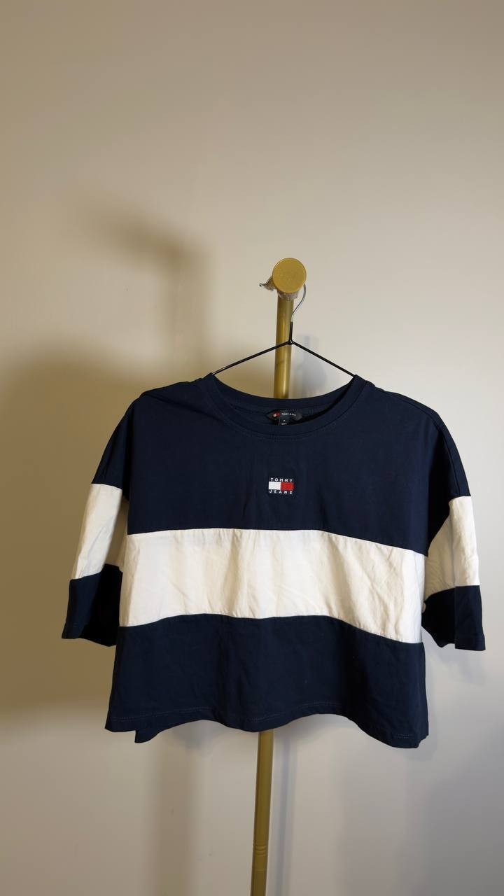 Tommy Hilfiger T-Shirt Navy/White M Pre-Owned Excellent $39.50