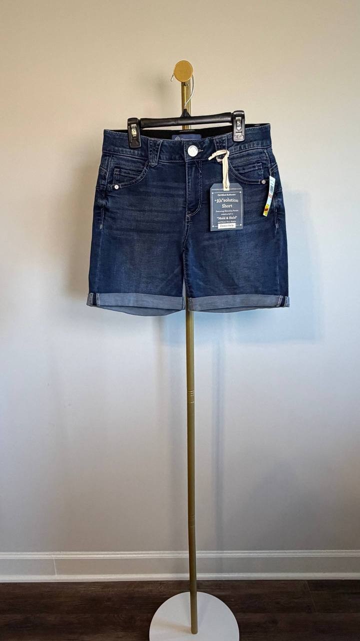 Democracy 5" Denim Roll Cuff Shorts Blue 2 NWT $68