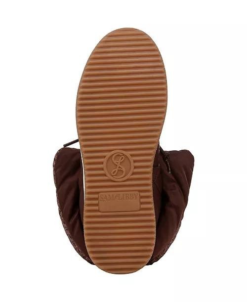 Sam & Libby Cruz Fold Over Puffer Cold Weather Booties Chocolate 9 NWB