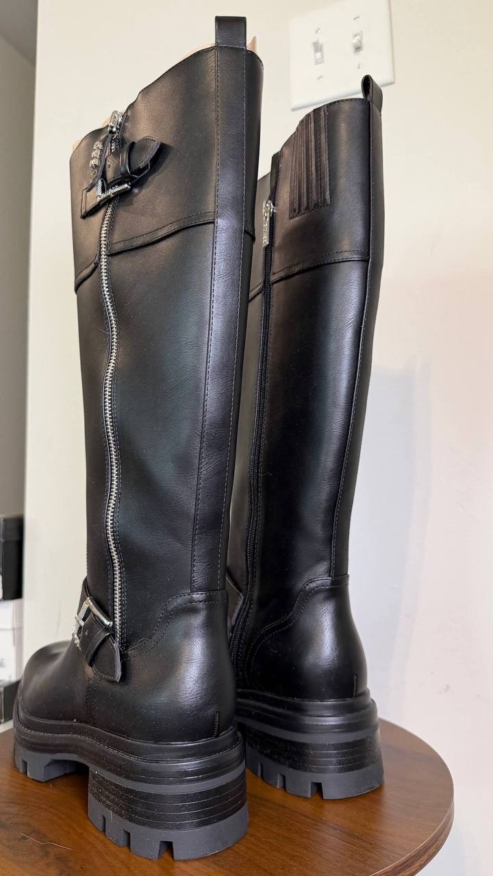 Guess Tall Boots 8.5M Black Man‑Made New in Box MSRP $169