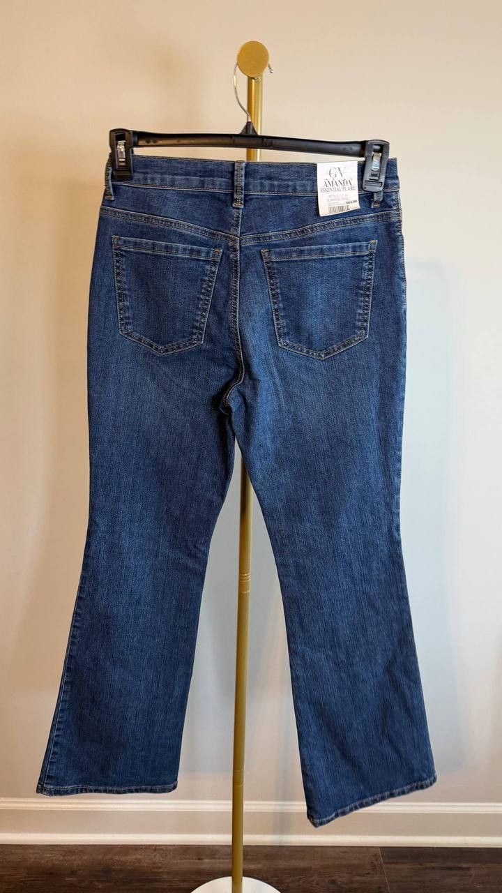 Jones New York Women’s Stretch Lexington Straight Jeans Slater Wash Size 14P NWT