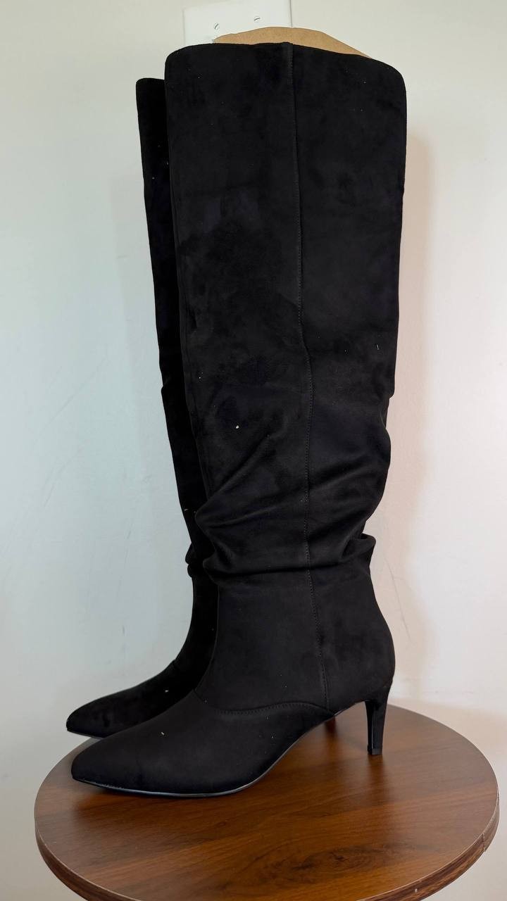 Madden Girl Stassi Over‑the‑Knee Boots Black 8 Fabric Stretch $— NWB