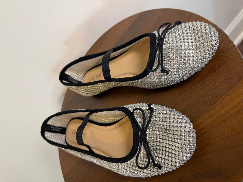 On 34th Farrahh Ballet Flats – Bling Chainmail – Size 7M – NIB
