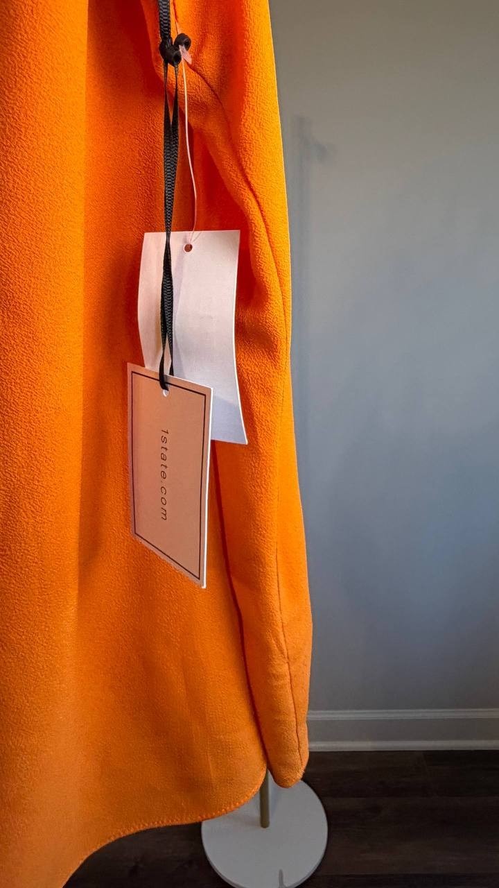 1.STATE Chiffon Inset Tank Russet Orange XL NWT $39