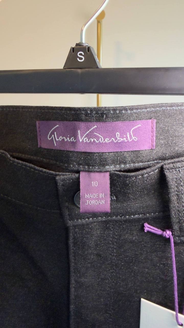 Gloria Vanderbilt Amanda Ponte High‑Rise Pants Heather Grey 10 NWT $54