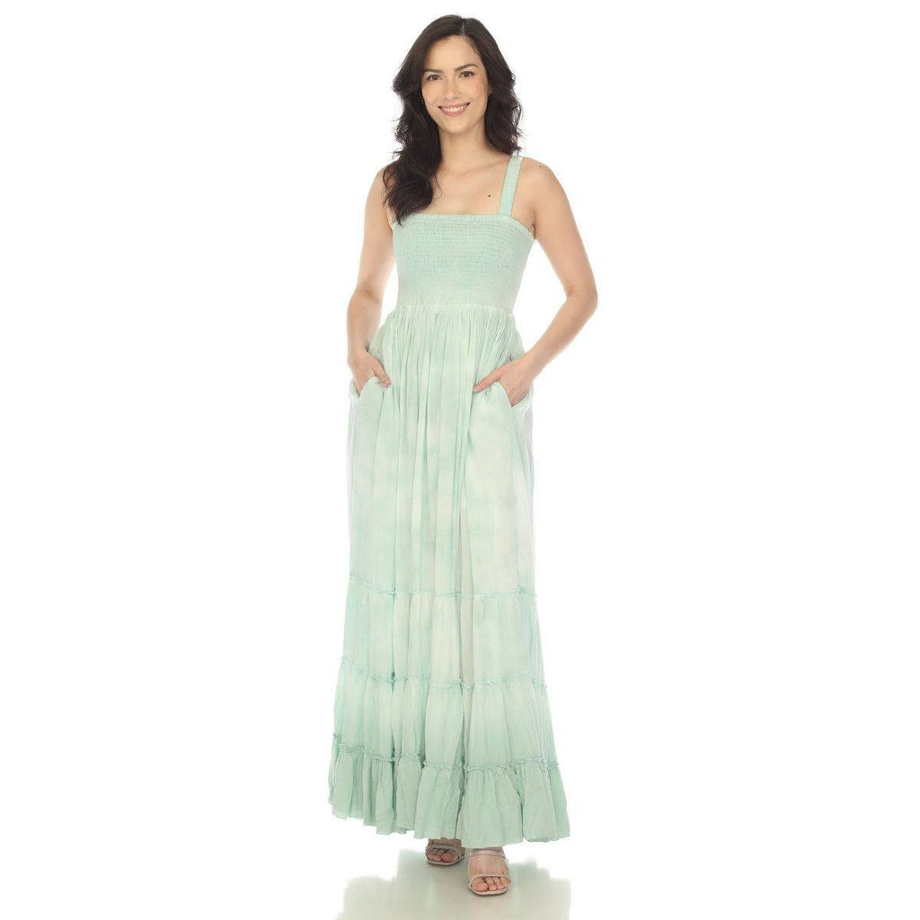 White Mark Square Neck Sleeveless Maxi Sundress Green M NWT $84