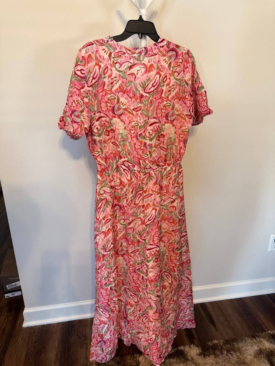 Vince Camuto Printed Puff‑Sleeve Maxi Dress – Size L – NWT – $109