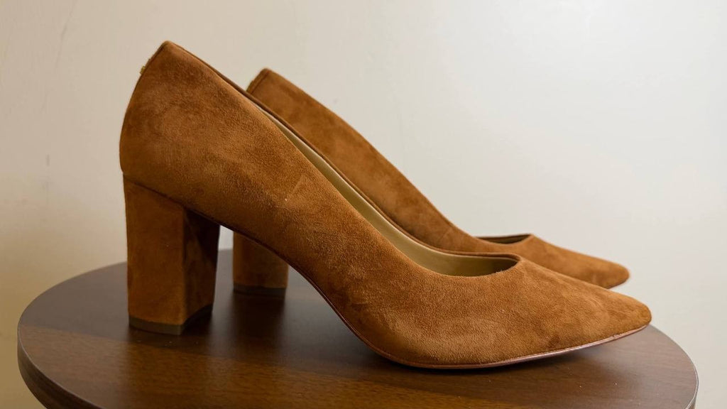 Lauren Ralph Lauren Lanette Pump 8B Tan Suede Pointed Toe  NIB msrp$306