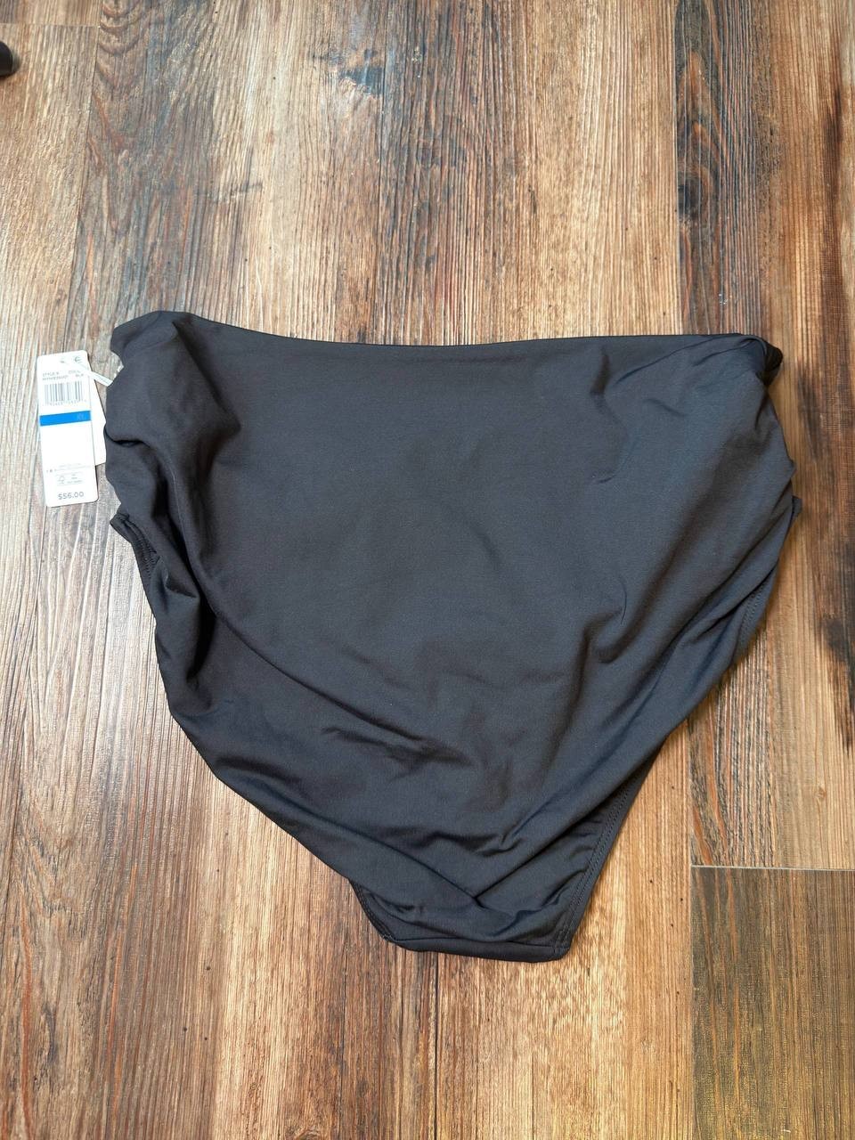 Anne Cole Convertible High Waist Shirred Swim Bottom Black M NWT $56