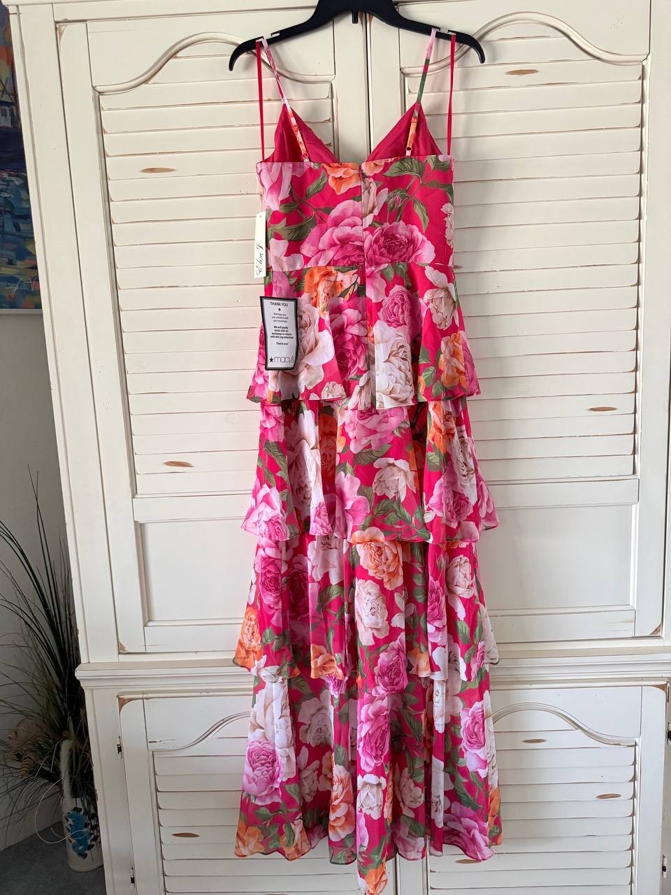 Eliza J Floral Tiered Gown – Size 2 – NWT – V-Neck Sleeveless Multicolor Chiffon