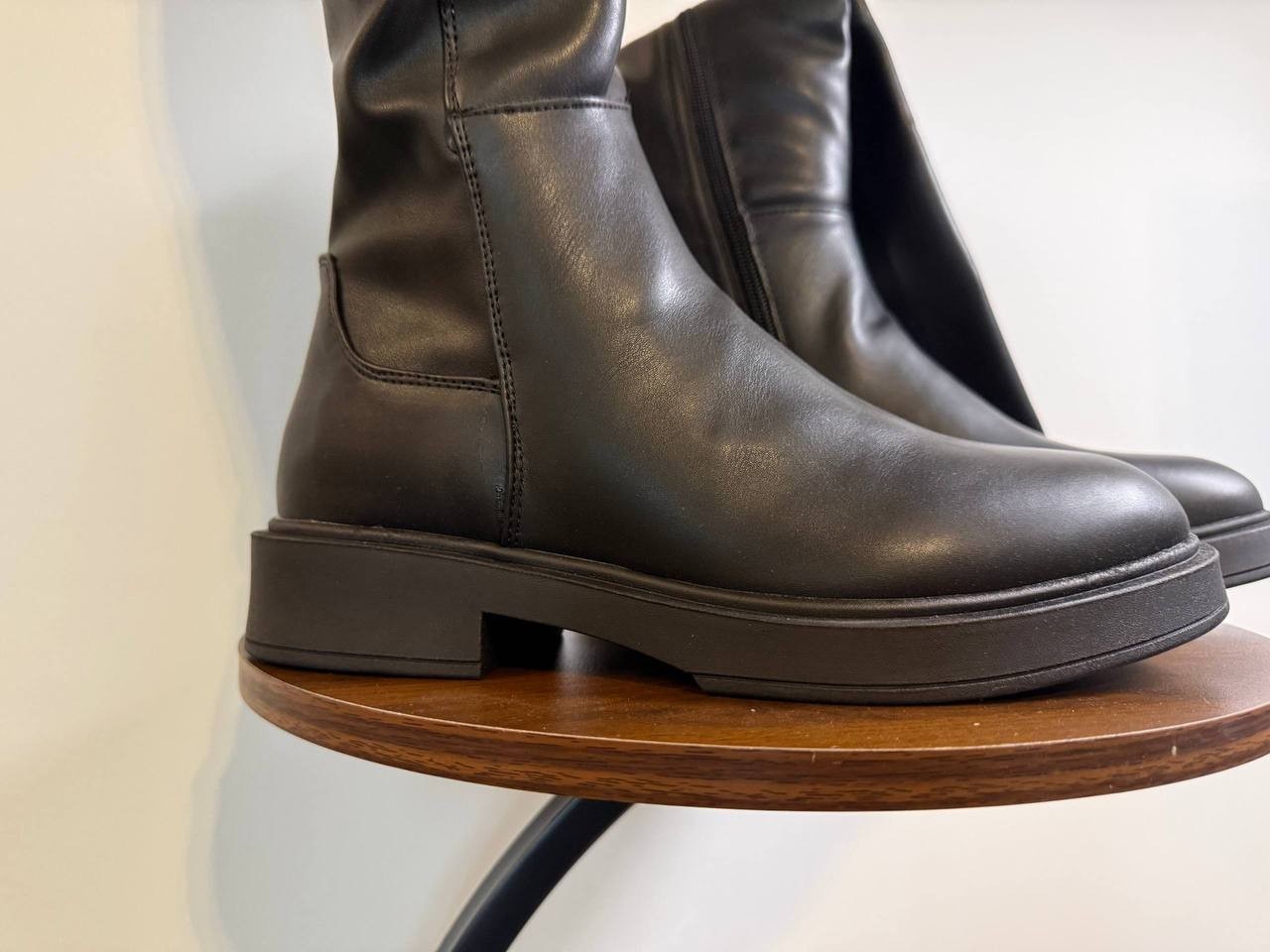 Ayla Black Wedge Boots – Size 9.5 – Vegan Leather – NIB