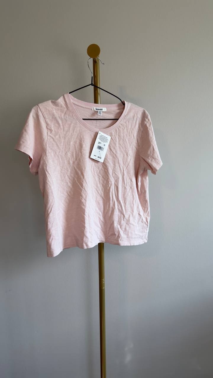 Splendid Collection Louisa Short Sleeve Tee S Rose Petal NWT $58