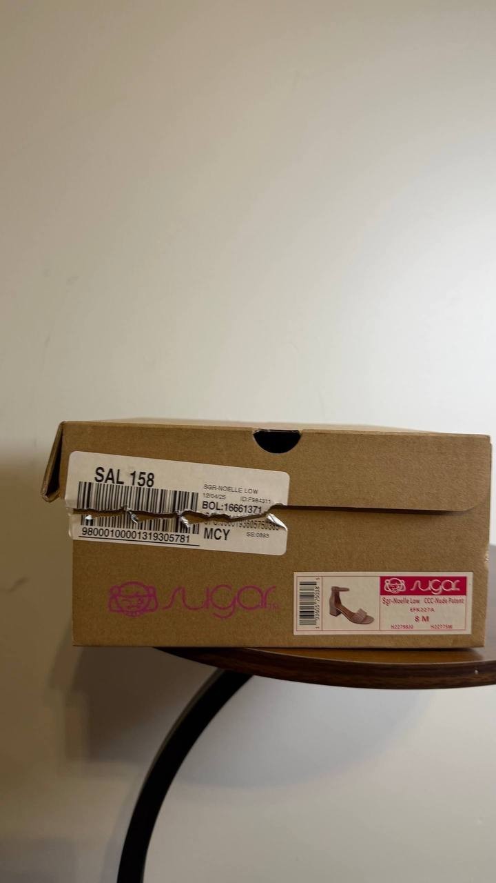 Sugar Strap Heel Sandals 8M Nude Man-Made New In Box