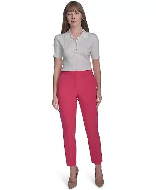 Tommy Hilfiger Sloane Mid‑Rise Slim Ankle Pants Rosette 0 NWT $99
