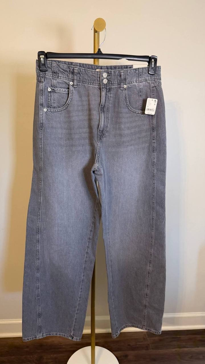 Free People We The Free Aster Seamed Straight-Leg Jeans High Rise 31 $98 NWT
