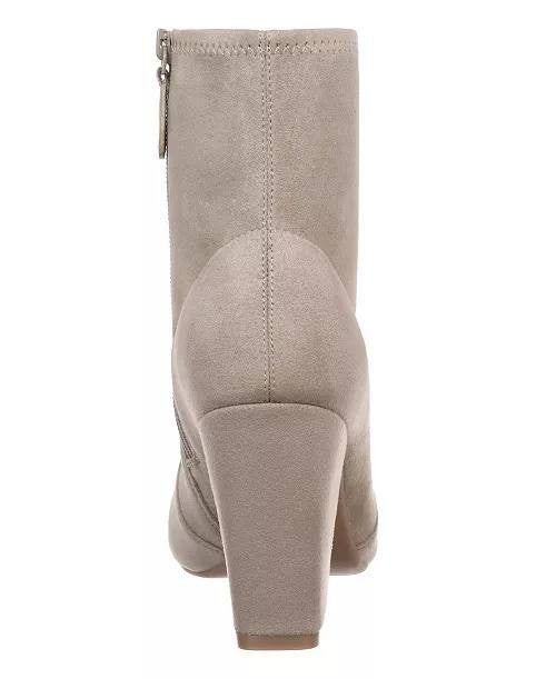 On•34th True Taupe Fabric Block Heel Booties 8M New in Box MSRP $99.90