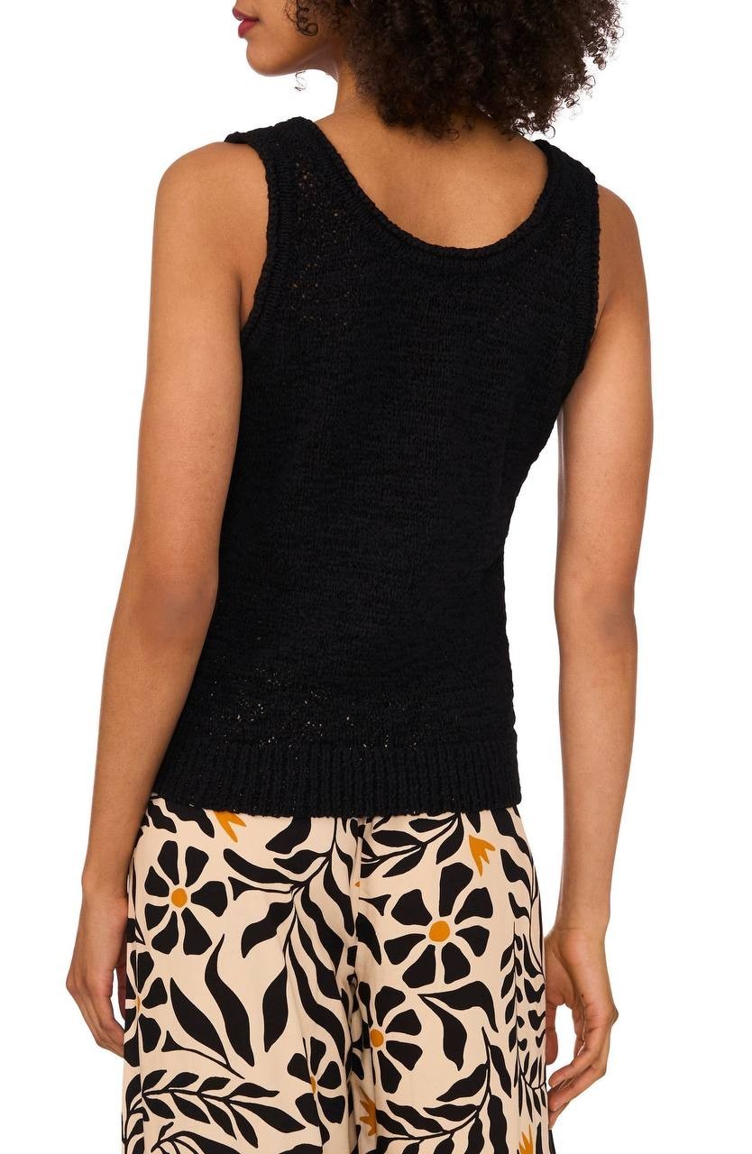 1.STATE Open Stitch Knit Tank Black, Size L, NWT Women's Knit Top Casual