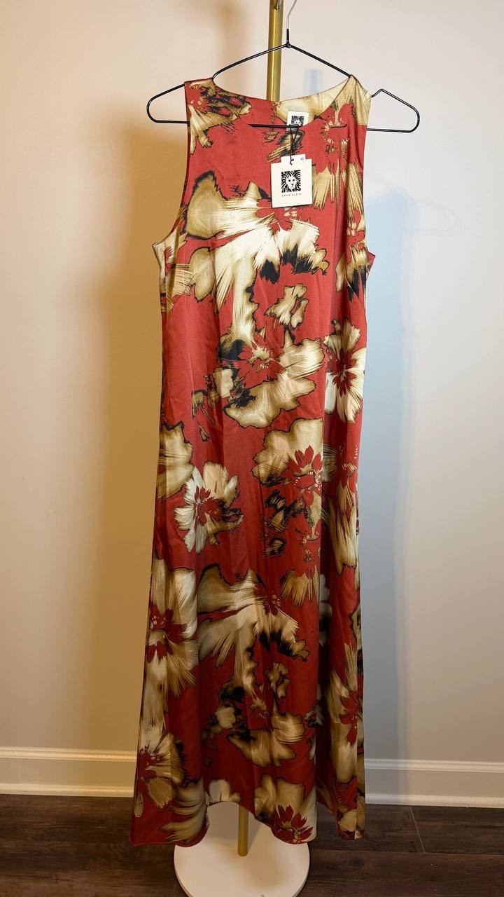 Anne Klein Printed Sleeveless Midi Dress Red 10 NWT $129