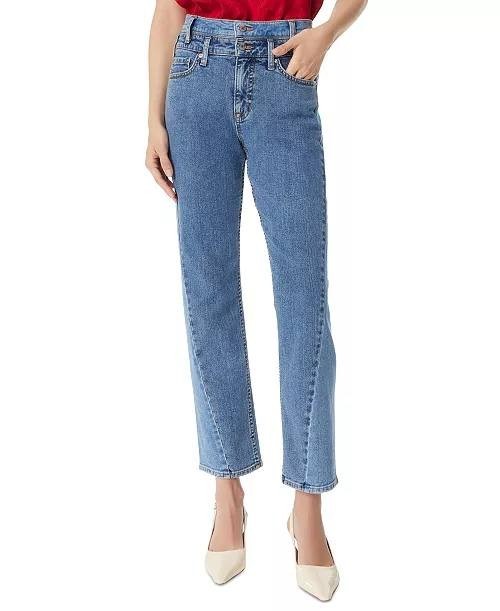 Sam Edelman Twisted-Seam Stovepipe Jeans Mid Wash Size 25 NWT $119