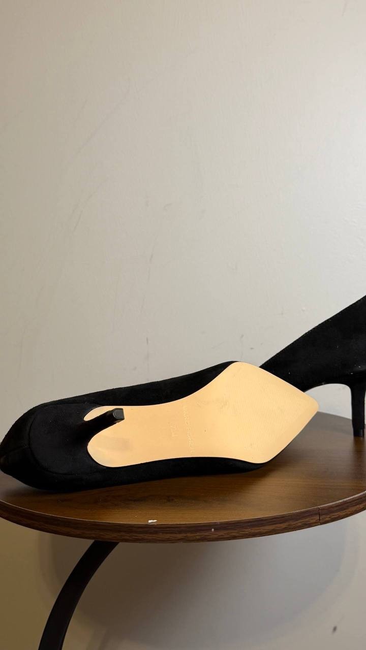 Marc Fisher Alola Pump Black Suede 7.5M Stiletto Heels MSRP $99 NWB