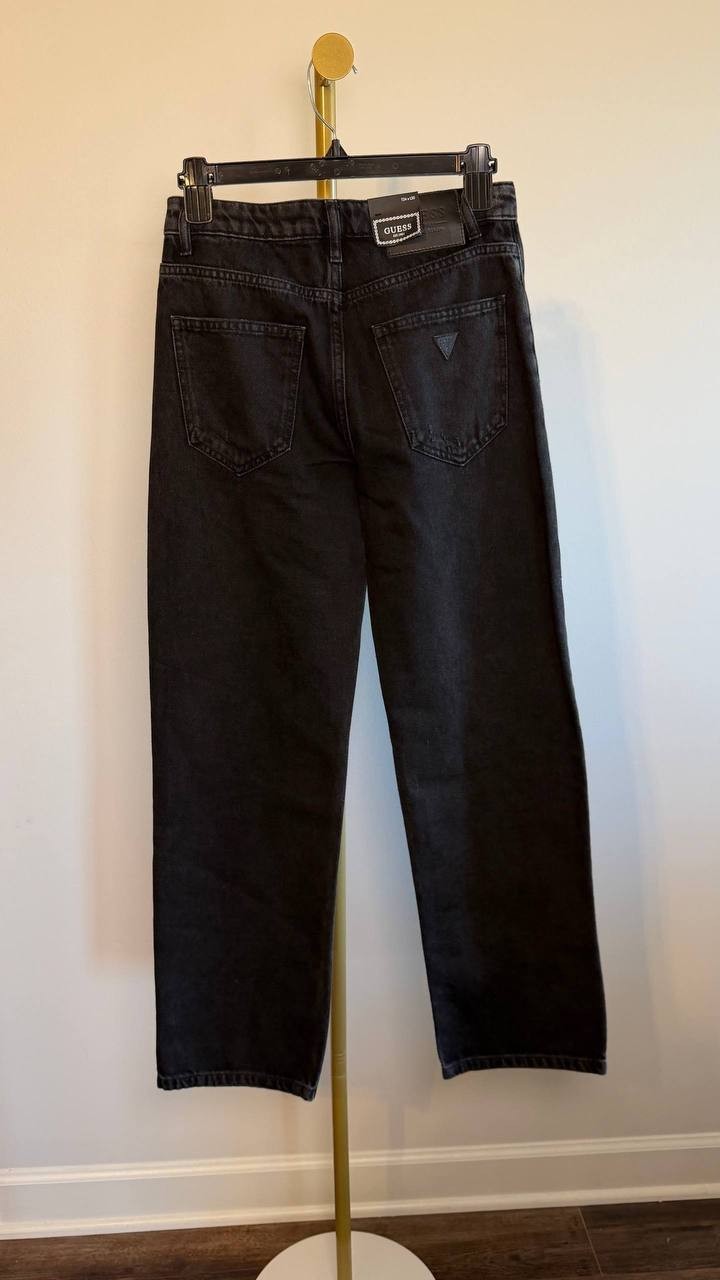 Guess Jill Sequin‑Front Boyfriend Jeans Black 24 NWT $248