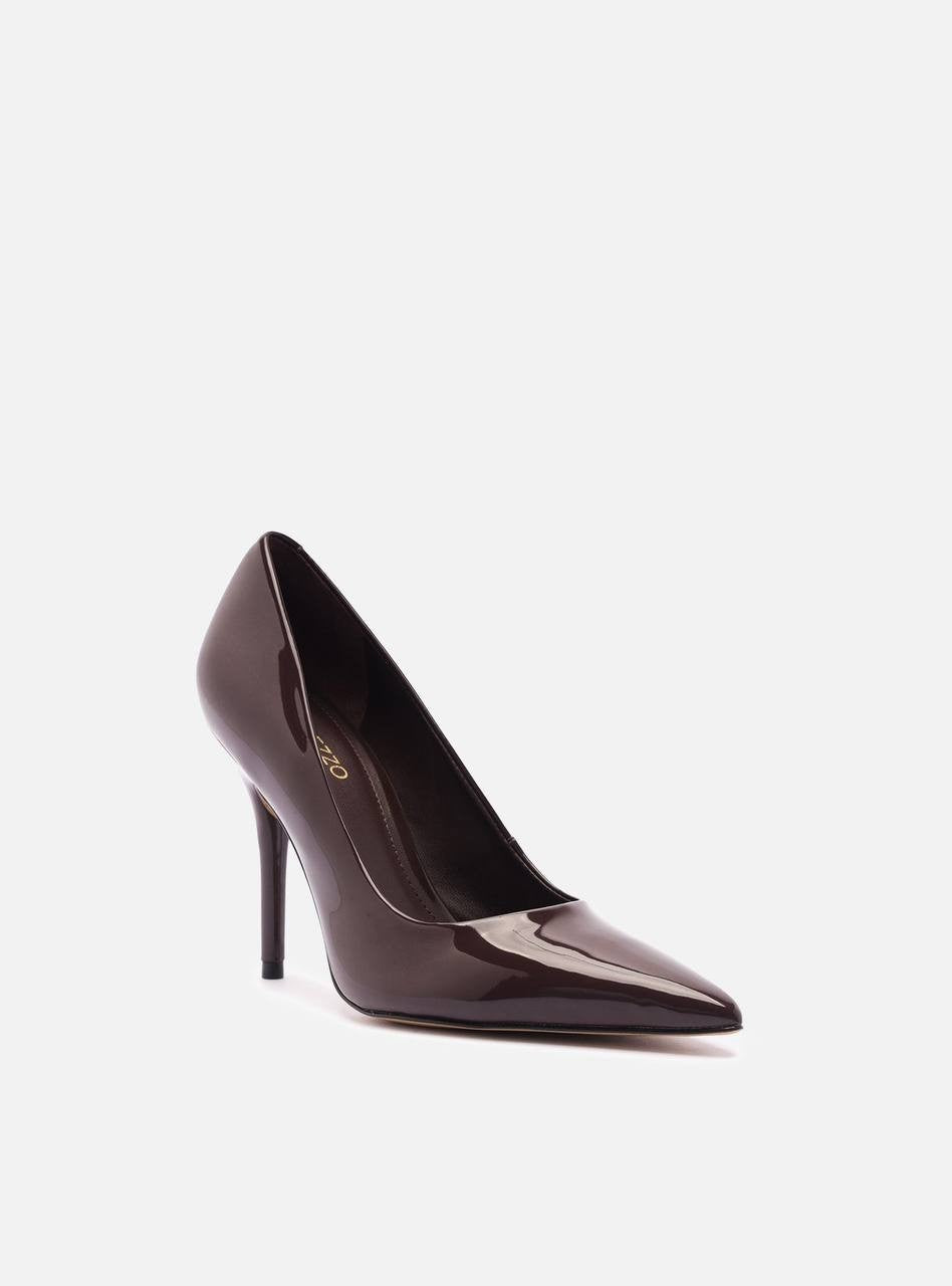 AREZZO Emily High Stiletto Eco Leather Pump – Brown – 6B – Eco‑Leather – NWB,