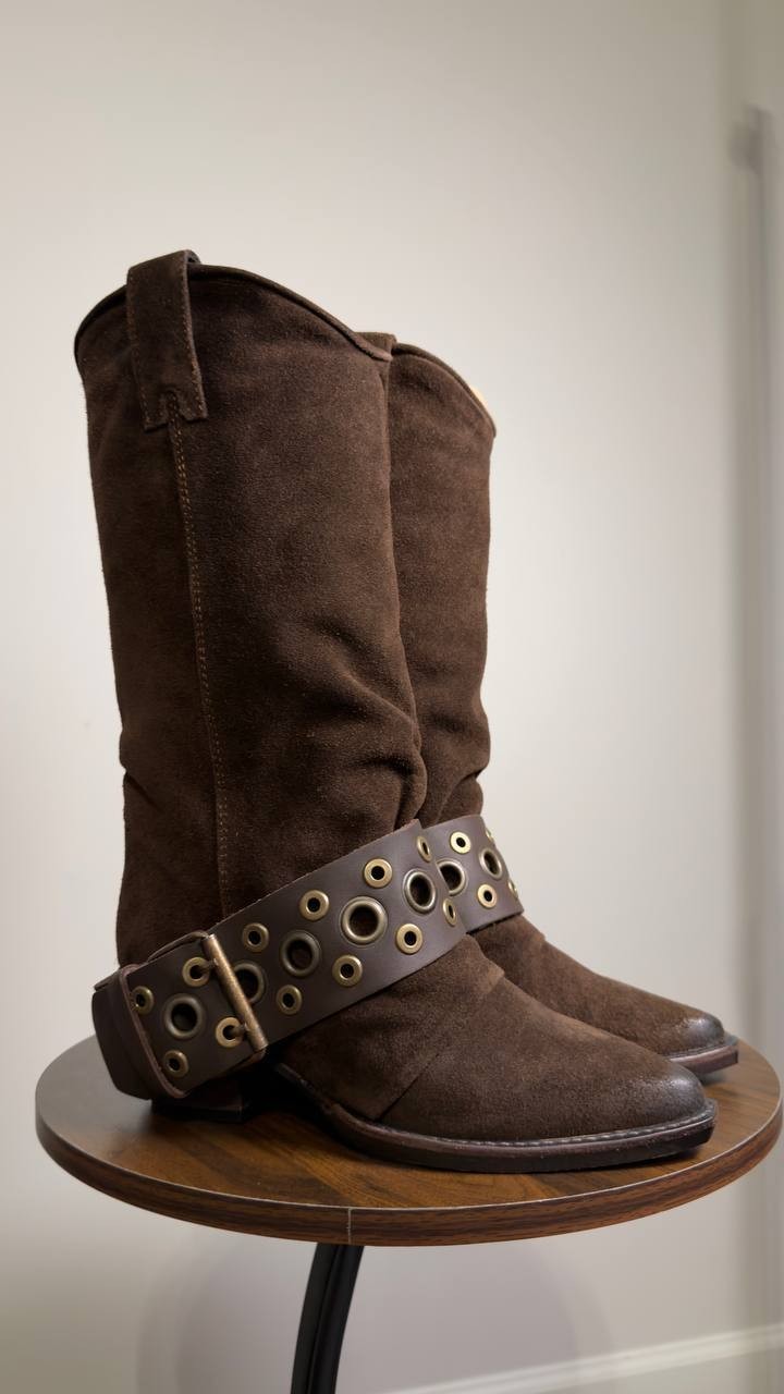 Steve  Madden  Ashwood  Western   Boots  Brown  Suede  6  New  in  Box  $189.95