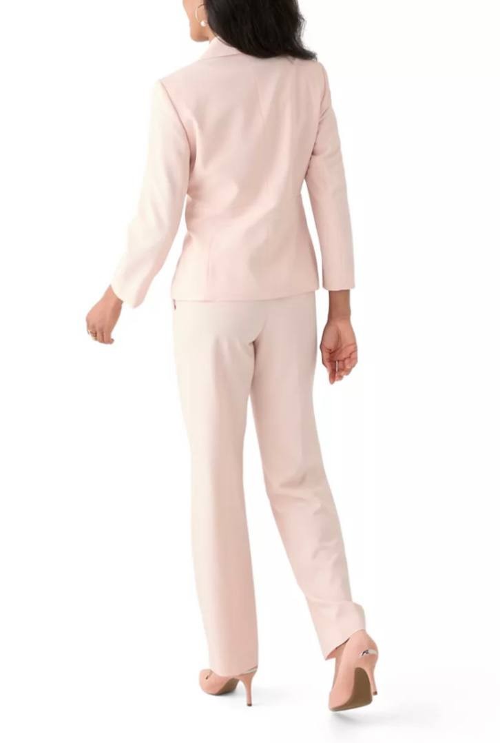 Le Suit Petite Single‑Button Blazer & Pant Suit – Size 16–Light Pink–NWT –$225