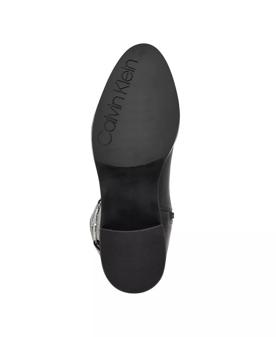Calvin Klein Daphny Boots 7M Black Man‑Made Knee‑High Pointy Toe NIB msrp$169