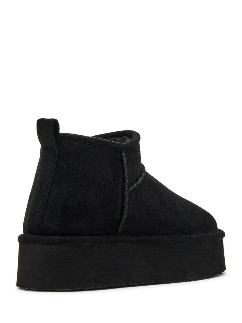Madden Girl Brave Platform Cozy Bootie Black Women’s 6 Pull‑On Ankle NWB