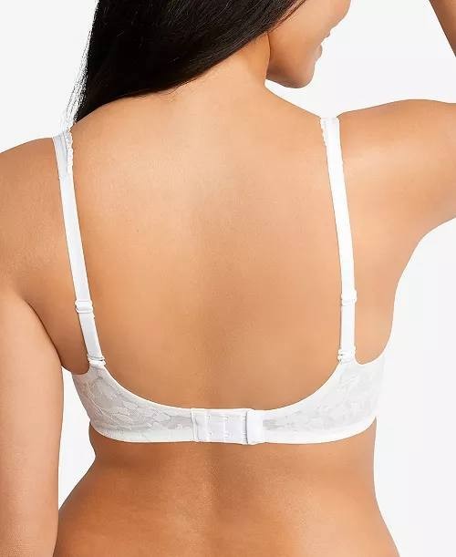 Bali Women’s Jacquard Underwire Bra White 36C Style 6550 Comfort Lace