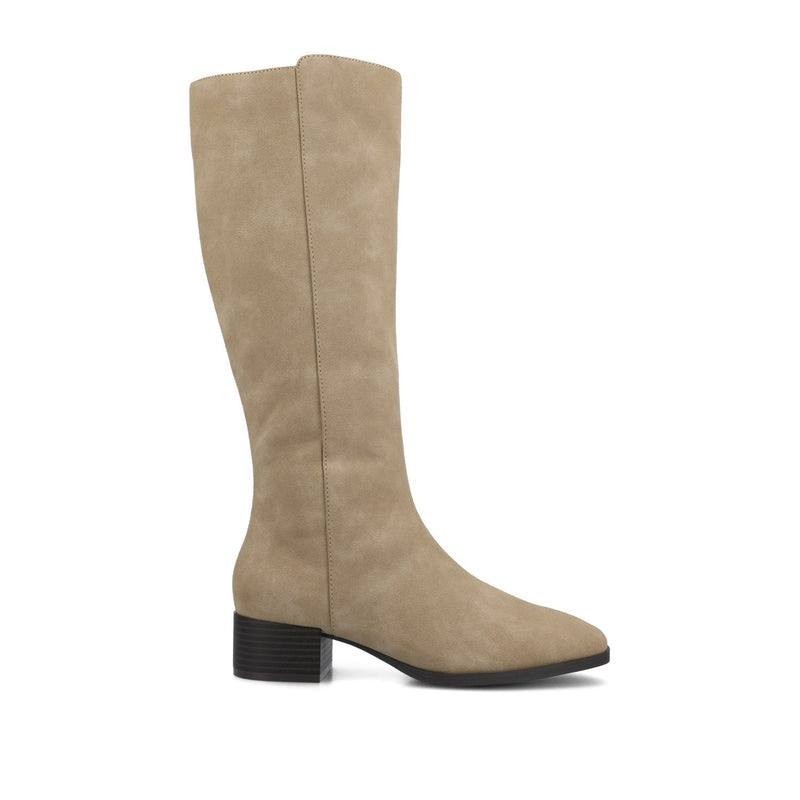 Journee Devri Boots 6.5M Greige Vegan Leather Knee‑High Zip NIB msrp$79.99