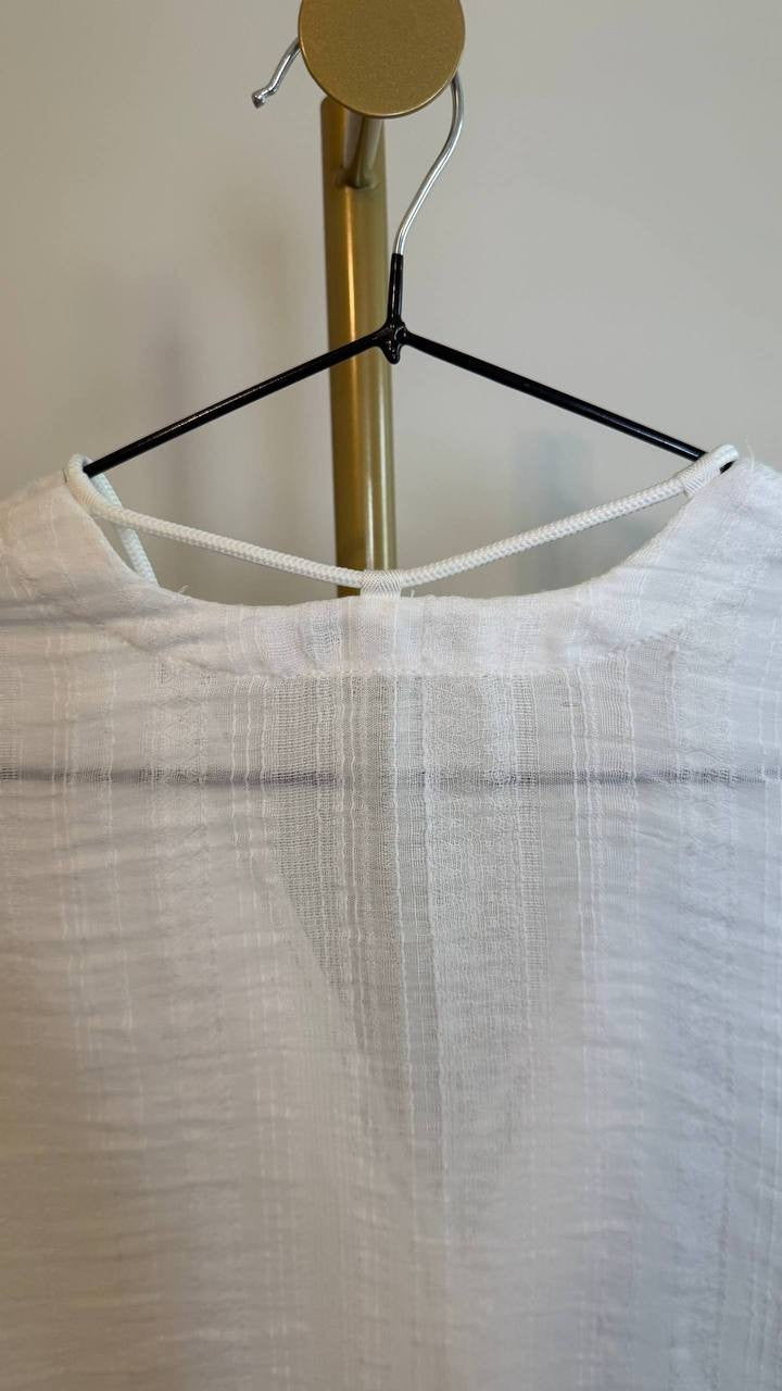 Robin Piccone Natalie V‑Neck Lace Up Tunic Cover Up White Size S NWOT $94