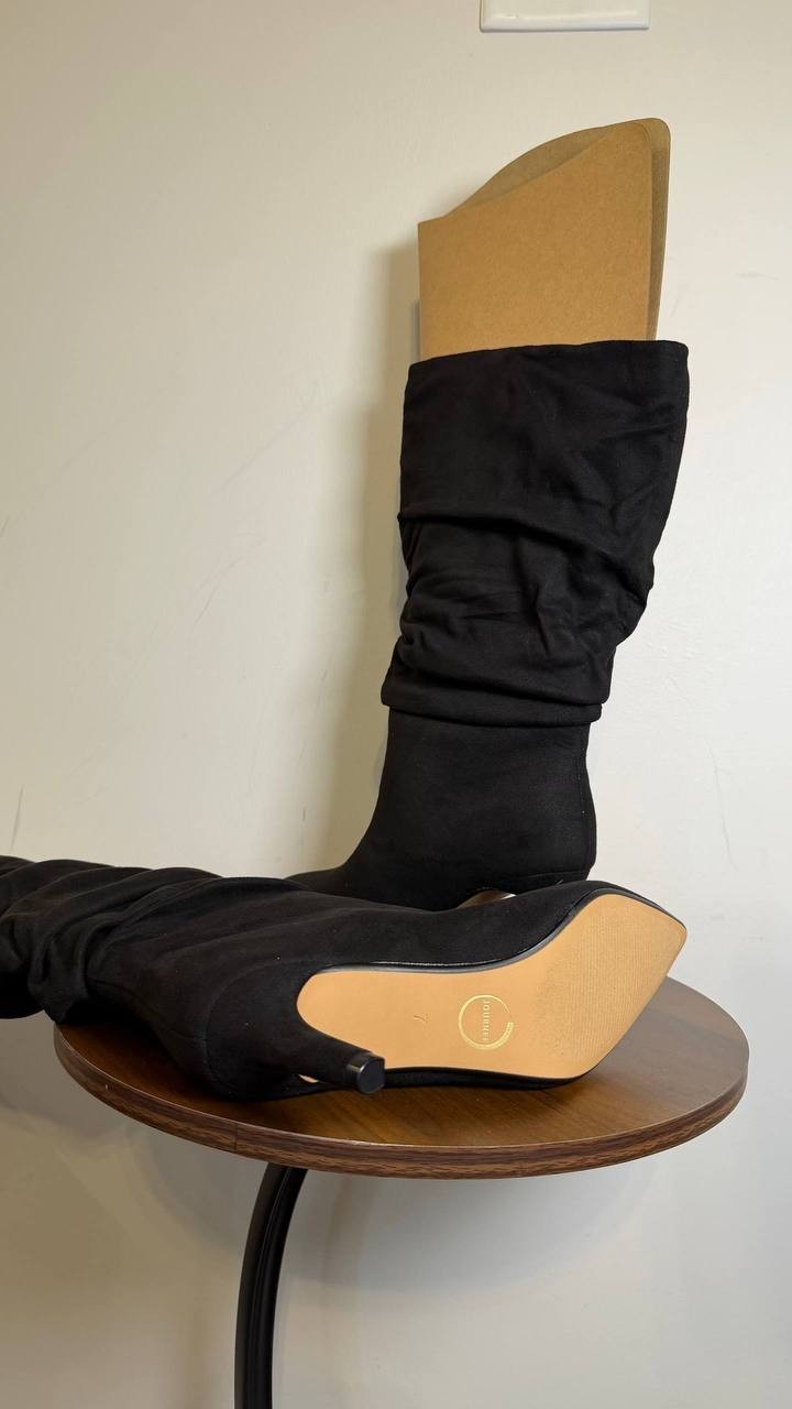 Journee Collection Sonnet Slouchy Extra Wide Calf Boots Black 7M NWB $79.99