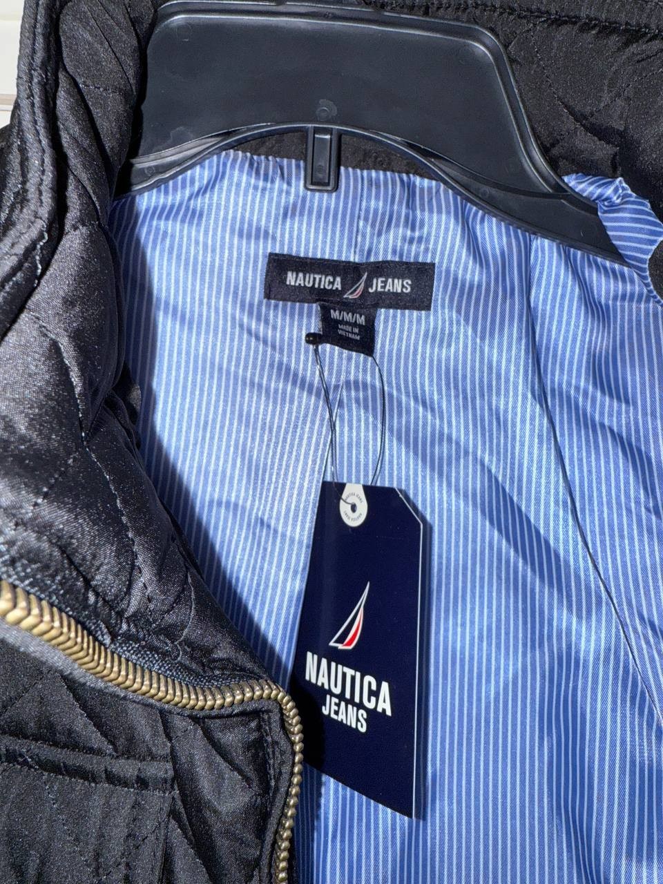 Nautica Quilted Zip-Up Jacket – Black, Size M