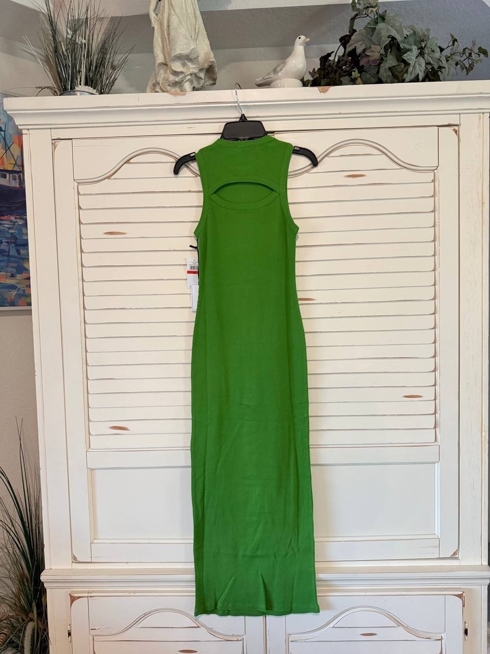 1.State Green Ribbed Midi Cutout Dress Size XS NWT $79 – Modern Chic