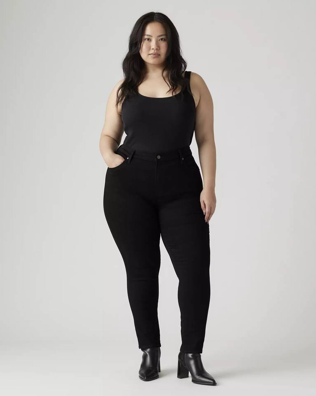 Levi’s Women’s Plus 721 High Rise Skinny Jeans Black 24W $74.95 NWT