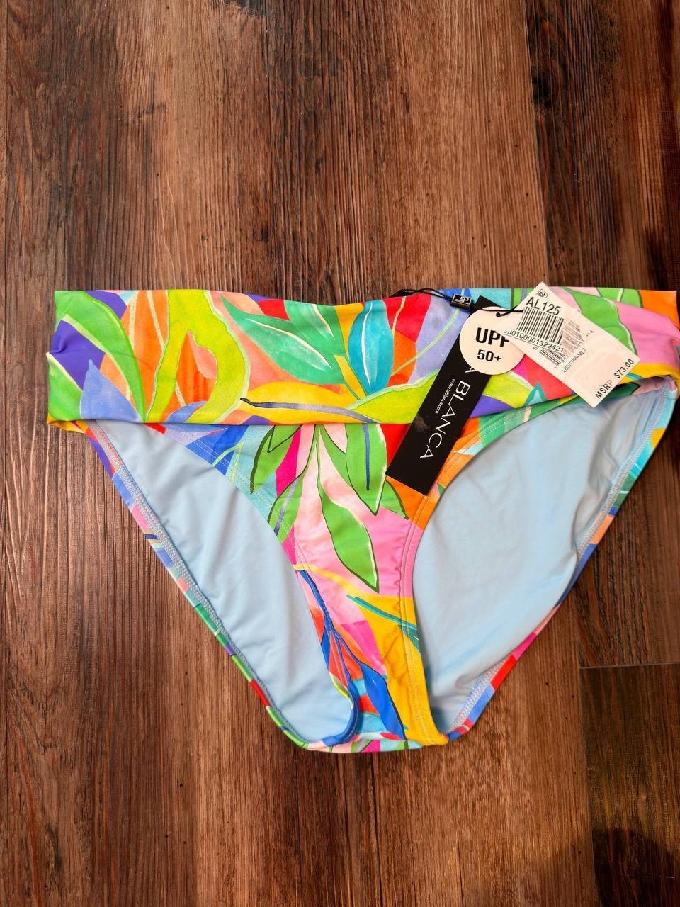 La Blanca Tropi-Flage Shirred Hipster Bikini Bottoms Multi 10 NWT $73