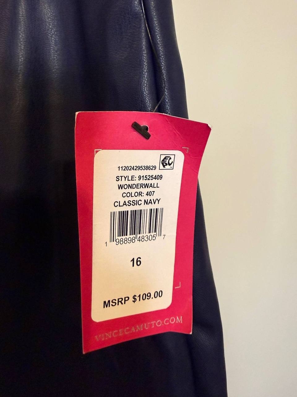 Vince Camuto Faux Leather Seamed Mini Skirt – Size 16 – NWT – $109
