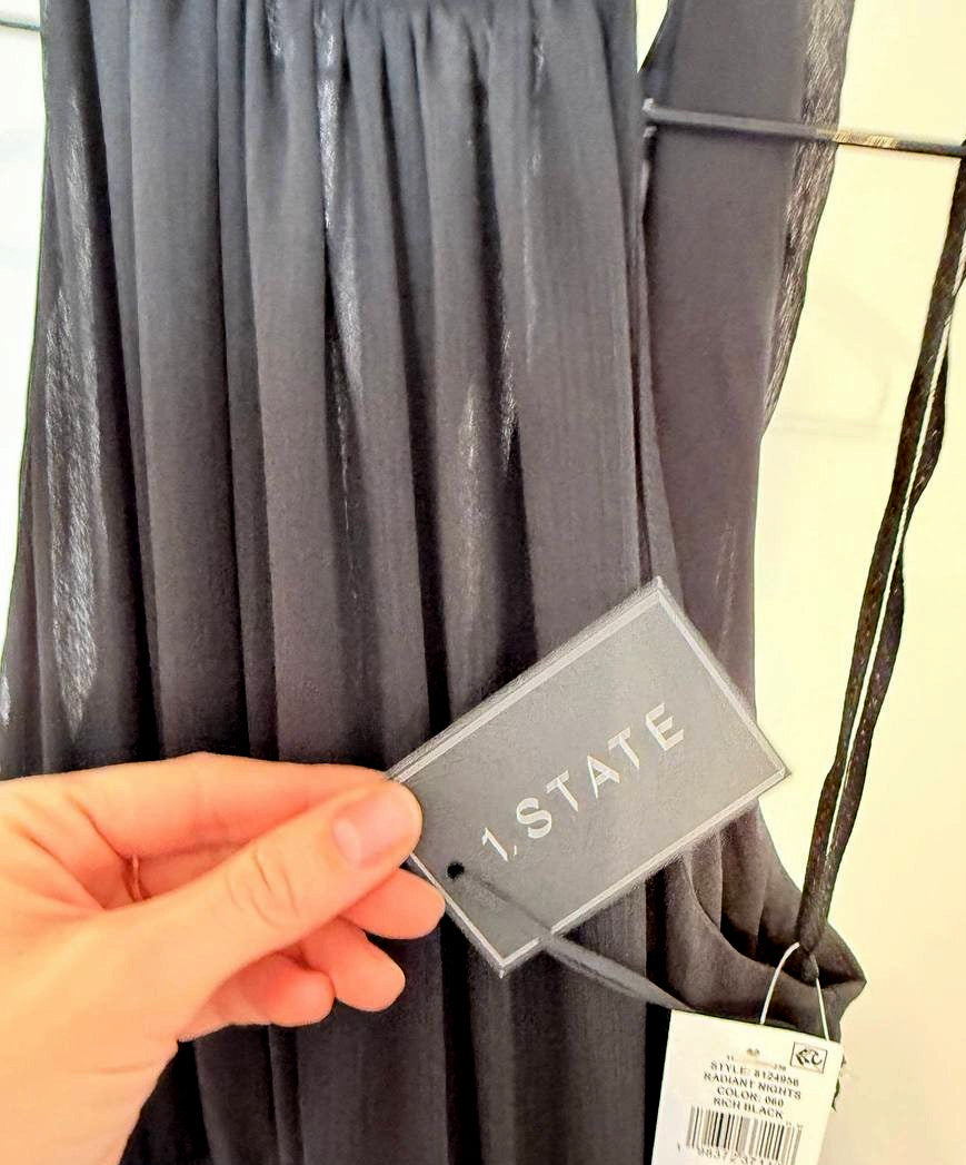 STATE – Black Halter Neck Maxi Dress – Size L – New