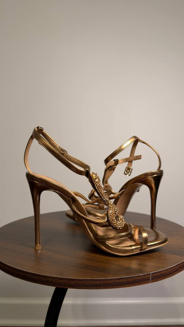 Steve  Madden  High  Heel  Sandals  Bronze  7  New  $139