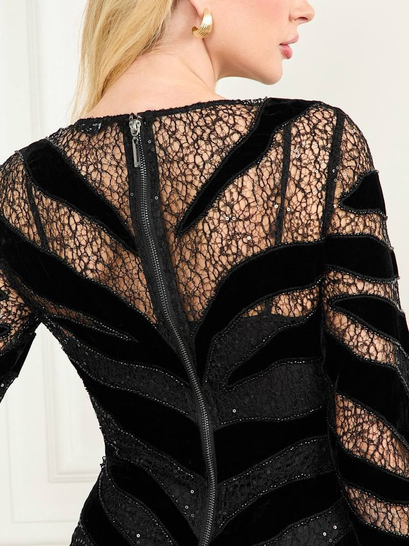 GUESS Marciano Black Sequin Lace Dress Size 2 Bodycon NWT MSRP 400 Women's