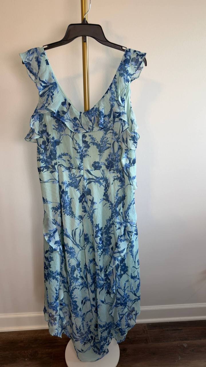Tommy Hilfiger Provincial Floral Chiffon Dress Blue Multi 14 NWT $139