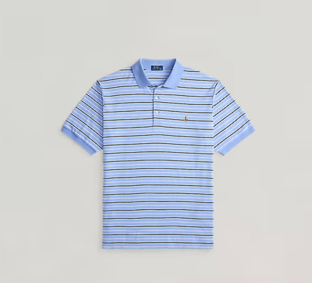 Polo Ralph Lauren Big & Tall Striped Soft Cotton Polo Shirt Blue Striped NWT