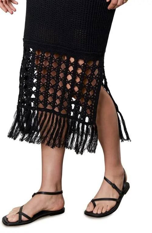 Sanctuary Promenade Open Stitch Halter Sweater Dress–Size S–Black–NWT–MSRP$189