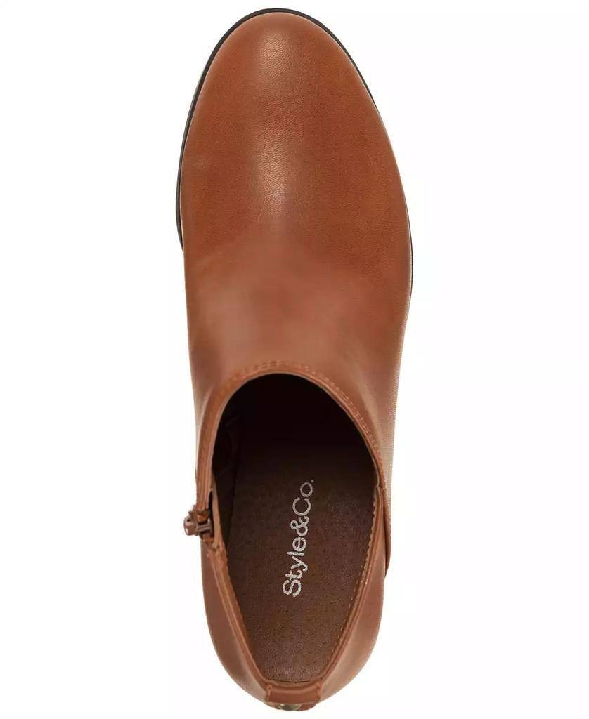 Style & Co Felaa Block Heel Booties Acorn Brown 8.5M Man‑Made $79.90 NWB