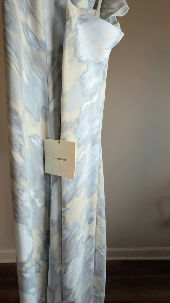 Calvin Klein Printed Cowl‑Neck Slip Dress Multi L/G NWT $149