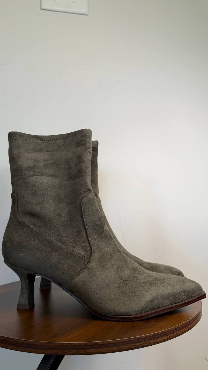 Dv Dolce Vita Lalana Sock Booties Olive 9.5M Synthetic Kitten Heel $80 NWB