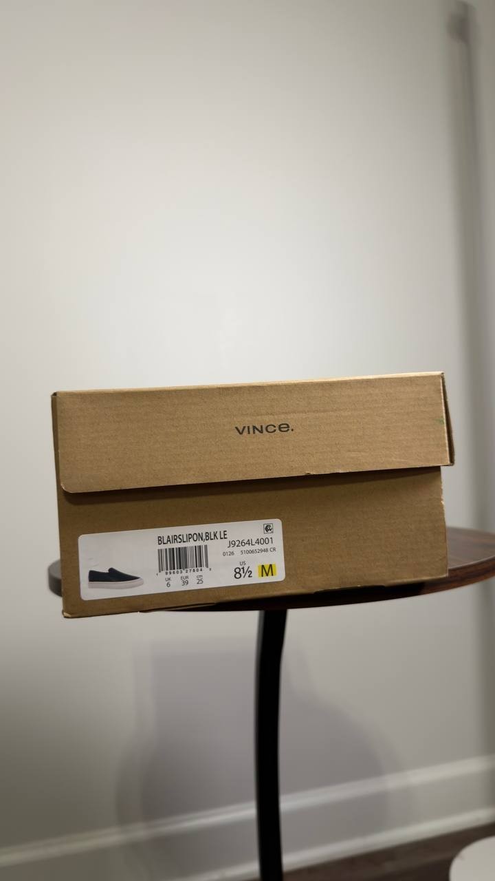 Vince  Blair  Perforated  Leather  Sneakers  Black  8.5  M  New  in  Box  $250