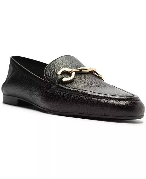 Arezzo Loafers Black Leather Size 8B New in Box $99